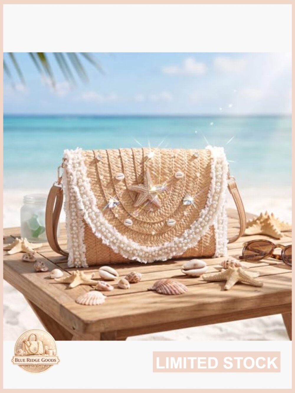 Woven Mesh Handbag Straw Tote Crochet Summer Beach Purse Shoulder Bag Boho - Picture 3 of 7